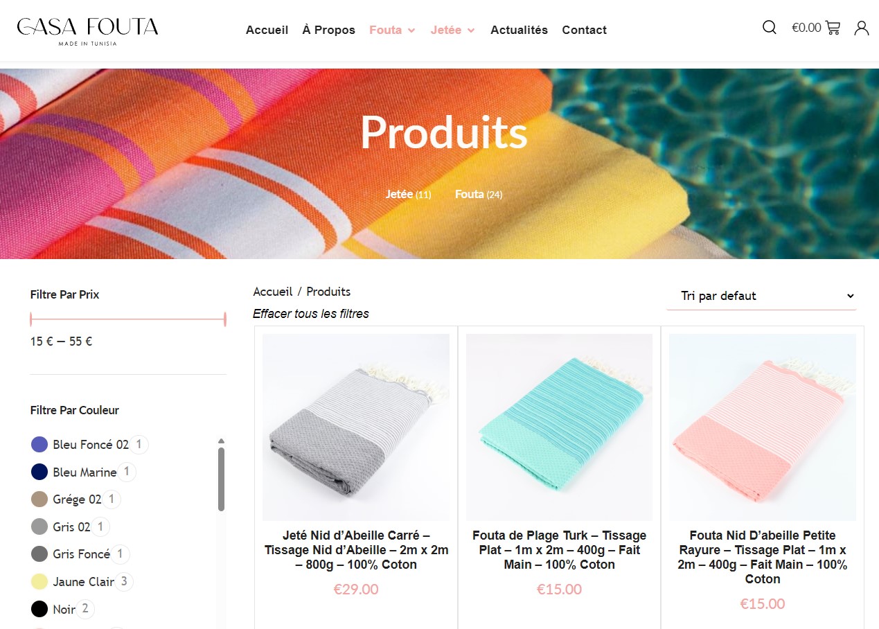 commandez en ligne votre fouta nid d'abeille en france