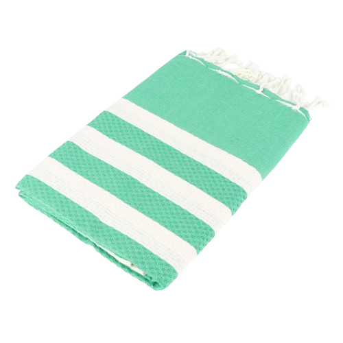 🏷️ Fouta Nid d’Abeille Grande Rayure vert – Fouta disponible en gros !