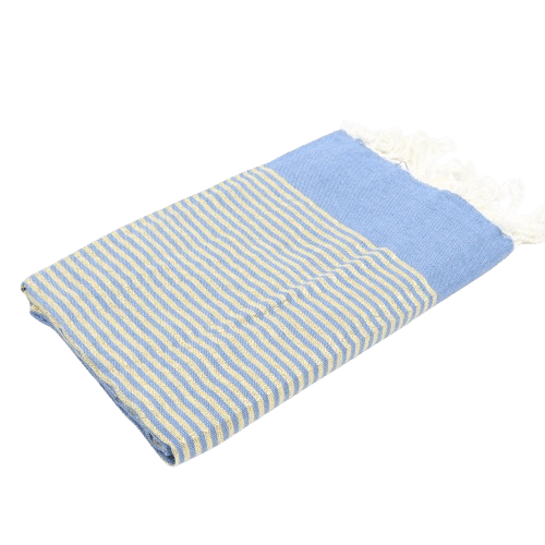 fouta lurex bleu dore en france