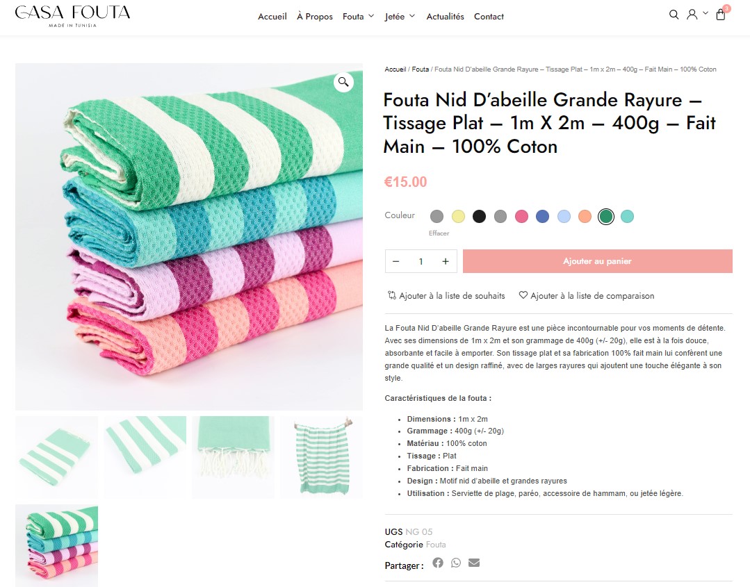 vérifier la fiche produit et les avis avant d'acheter une fouta en ligne